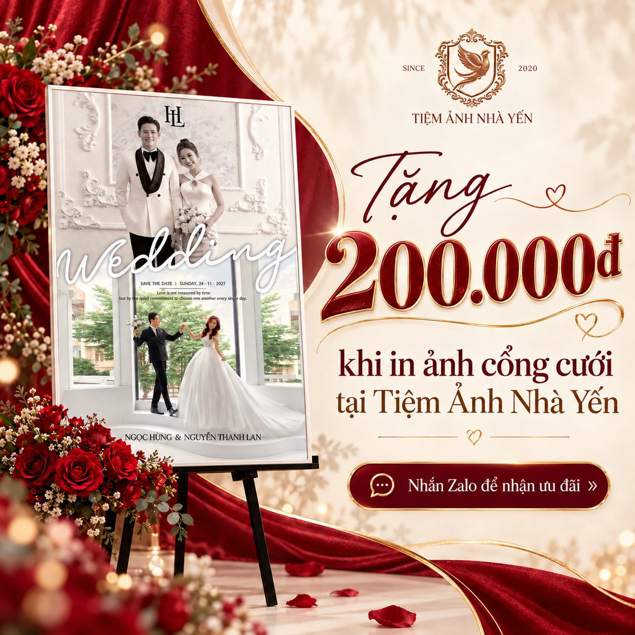 Ưu đãi ảnh cổng cưới tại Tiệm Ảnh Nhà Yến
